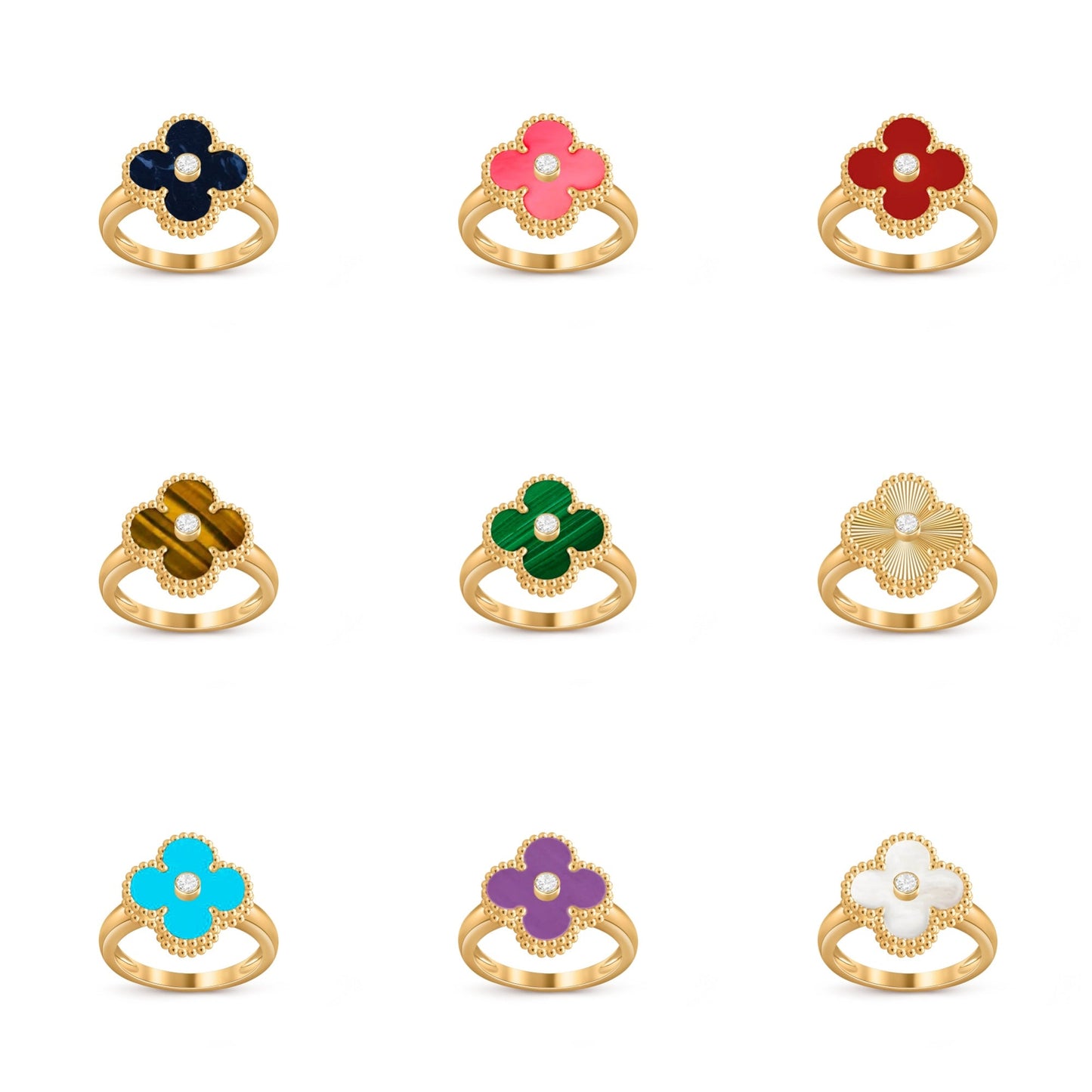 [NOBLE AURA]CLOVER DIAMOND RING GOLD COLLECTION