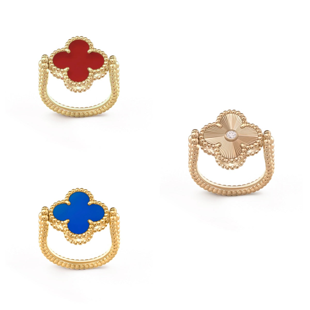 [NOBLE AURA]CLOVER RIVERSIBLE RING GOLD COLLECTION