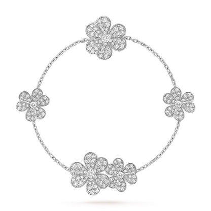 [NOBLE AURA]FRIVOLE SILVER 5 FLOWERS BRACELET