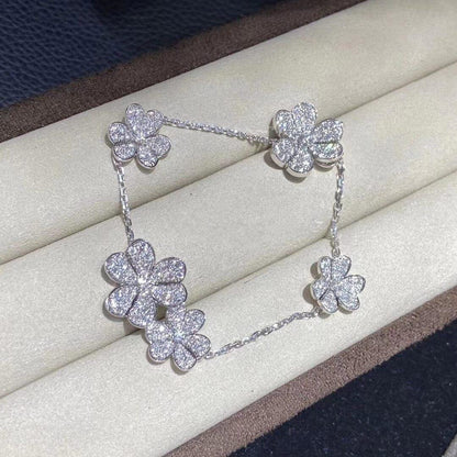 [NOBLE AURA]FRIVOLE SILVER 5 FLOWERS BRACELET