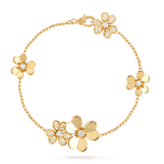 [NOBLE AURA]FRIVOLE GOLD 5 FLOWERS BRACELET