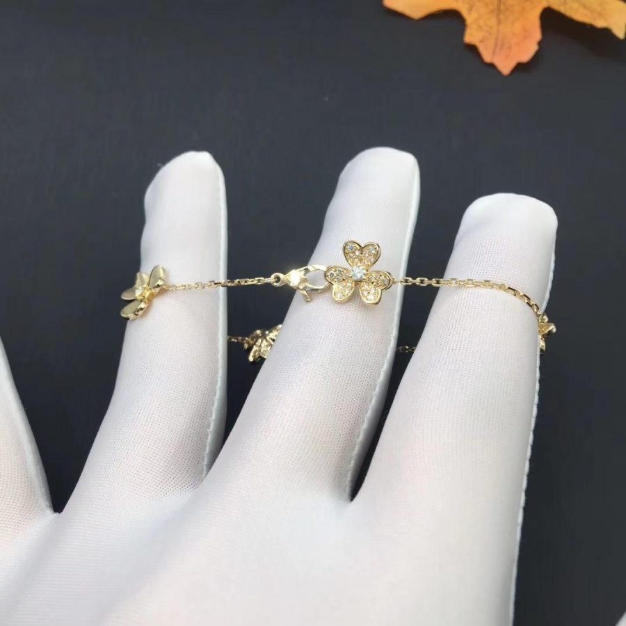 [NOBLE AURA]FRIVOLE GOLD 5 FLOWERS BRACELET
