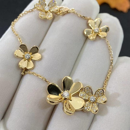 [NOBLE AURA]FRIVOLE GOLD 5 FLOWERS BRACELET
