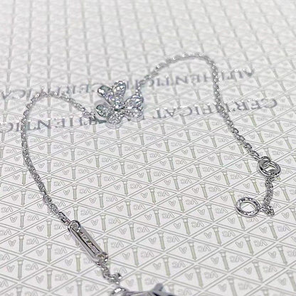 [NOBLE AURA]FRIVOLE SILVER FLOWER DIAMOND BRACELET