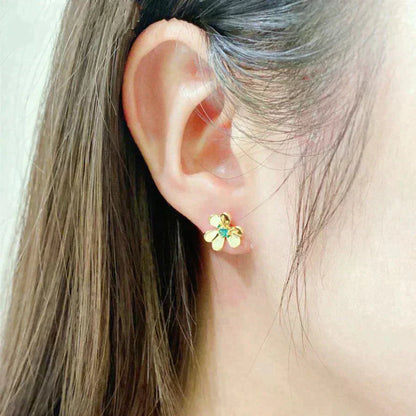 [NOBLE AURA]FRIVOLE  FLOWER MALACHITE EARRINGS
