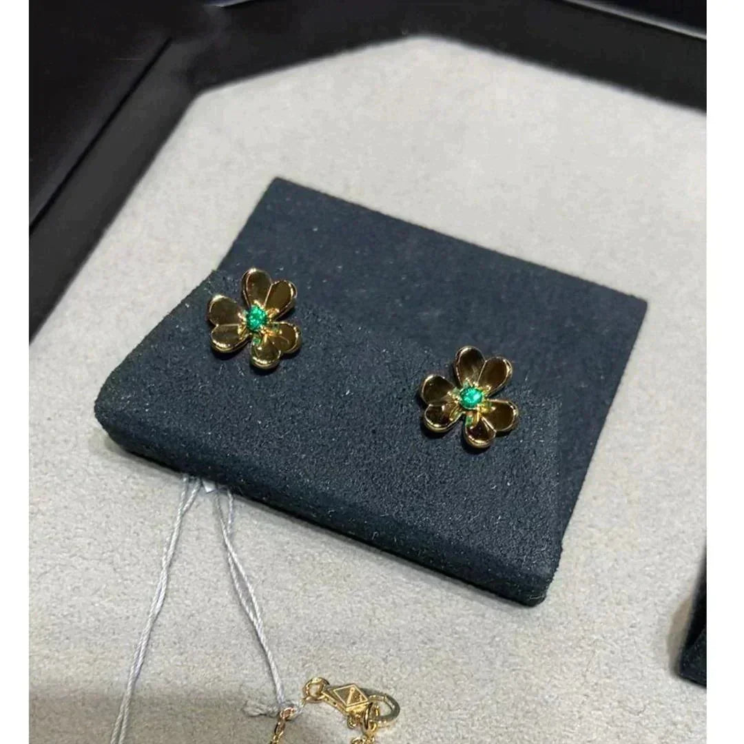 [NOBLE AURA]FRIVOLE  FLOWER MALACHITE EARRINGS