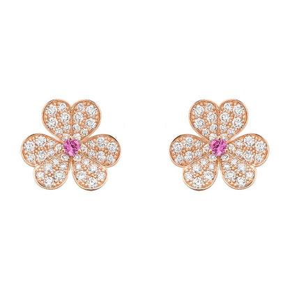 [NOBLE AURA]FRIVOLE PINK GOLD FLOWER DIAMOND EARRINGS