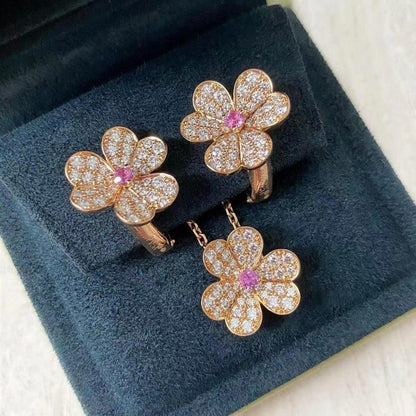 [NOBLE AURA]FRIVOLE ROSE GOLD FLOWER DIAMOND NECKLACE