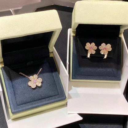 [NOBLE AURA]FRIVOLE PINK GOLD FLOWER DIAMOND EARRINGS
