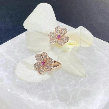 [NOBLE AURA]FRIVOLE PINK GOLD FLOWER DIAMOND EARRINGS