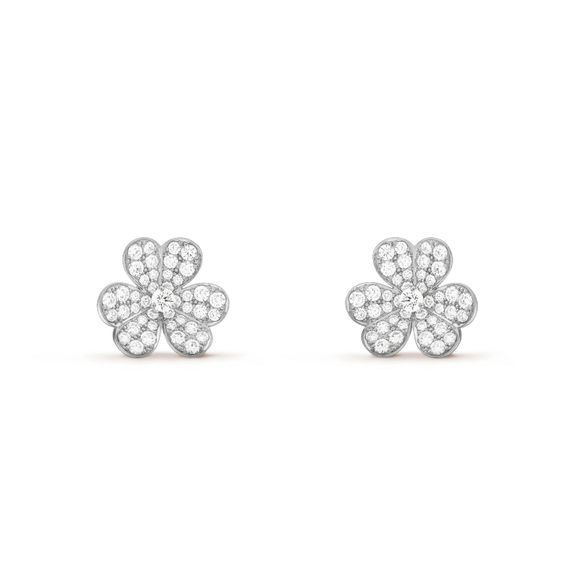 [NOBLE AURA]FRIVOLE SILVER FLOWER DIAMOND EARRINGS