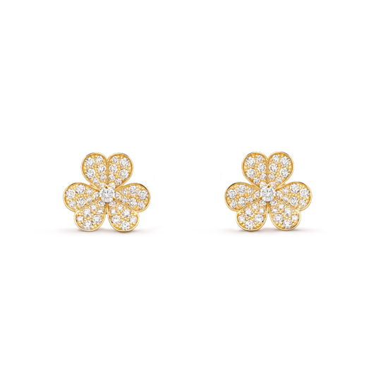 [NOBLE AURA]FRIVOLE GOLD FLOWER DIAMOND EARRINGS