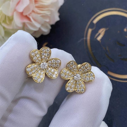 [NOBLE AURA]FRIVOLE GOLD FLOWER DIAMOND EARRINGS