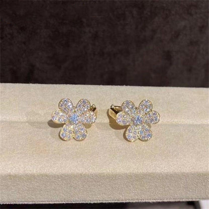 [NOBLE AURA]FRIVOLE GOLD FLOWER DIAMOND EARRINGS