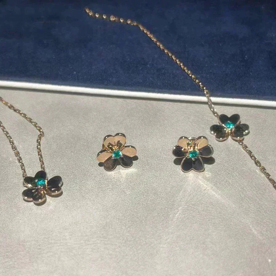 [NOBLE AURA]FRIVOLE  FLOWER MALACHITE EARRINGS