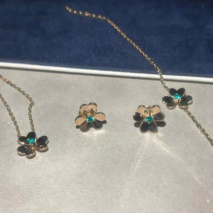 [NOBLE AURA]FRIVOLE  FLOWER MALACHITE EARRINGS