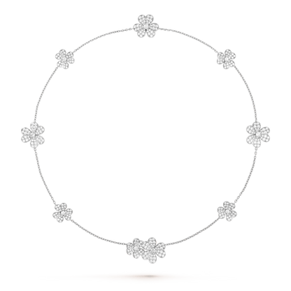 [NOBLE AURA]FRIVOLE SILVER 9 FLOWERS NECKLACE