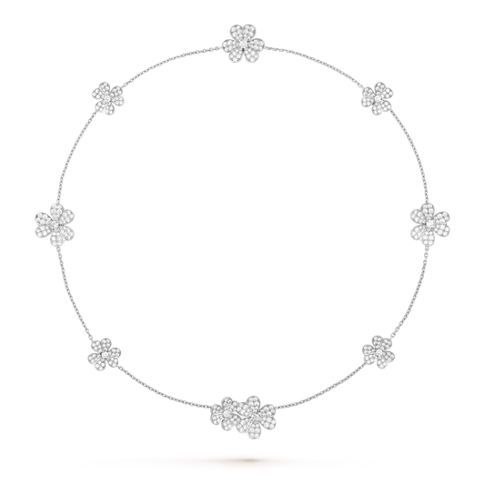 [NOBLE AURA]FRIVOLE SILVER 9 FLOWERS NECKLACE
