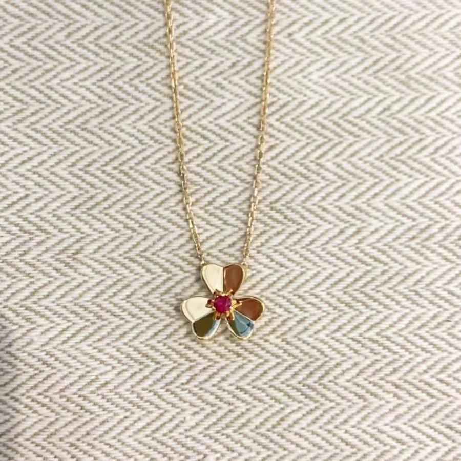 [NOBLE AURA]FRIVOLE GOLD FLOWER NECKLACE