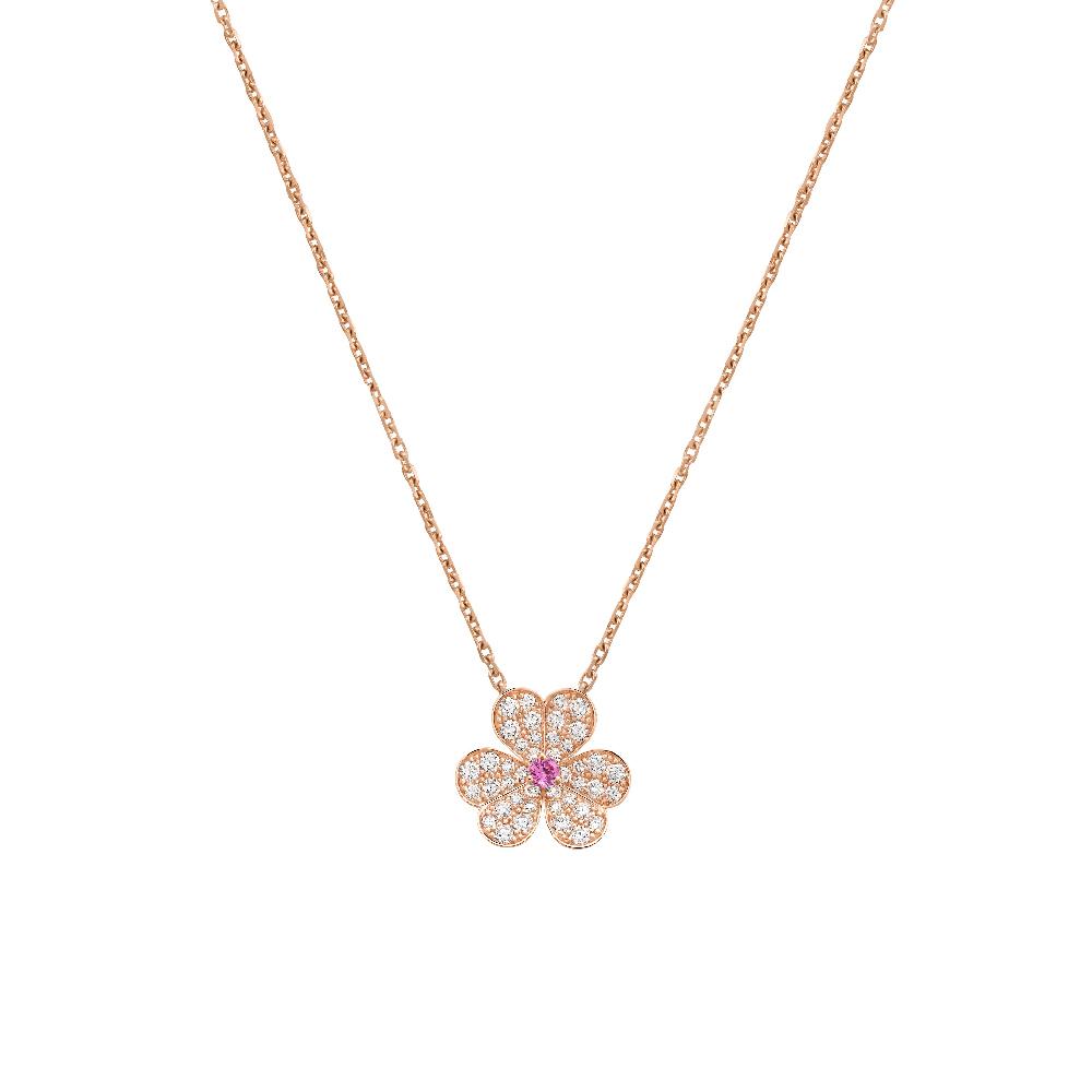 [NOBLE AURA]FRIVOLE ROSE GOLD FLOWER DIAMOND NECKLACE