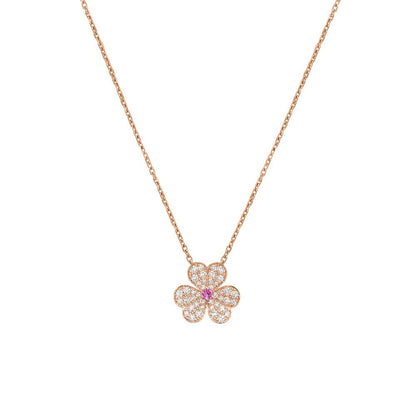 [NOBLE AURA]FRIVOLE ROSE GOLD FLOWER DIAMOND NECKLACE