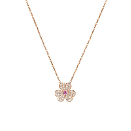 [NOBLE AURA]FRIVOLE ROSE GOLD FLOWER DIAMOND NECKLACE