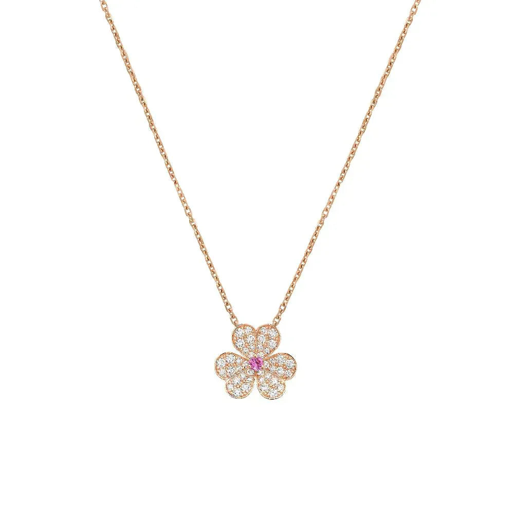 [NOBLE AURA]FRIVOLE ROSE GOLD FLOWER DIAMOND NECKLACE