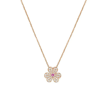 [NOBLE AURA]FRIVOLE ROSE GOLD FLOWER DIAMOND NECKLACE