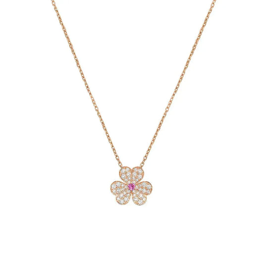 [NOBLE AURA]FRIVOLE ROSE GOLD FLOWER DIAMOND NECKLACE