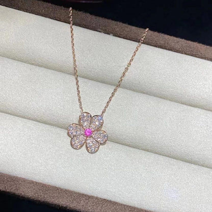 [NOBLE AURA]FRIVOLE ROSE GOLD FLOWER DIAMOND NECKLACE