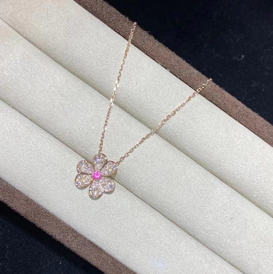 [NOBLE AURA]FRIVOLE ROSE GOLD FLOWER DIAMOND NECKLACE