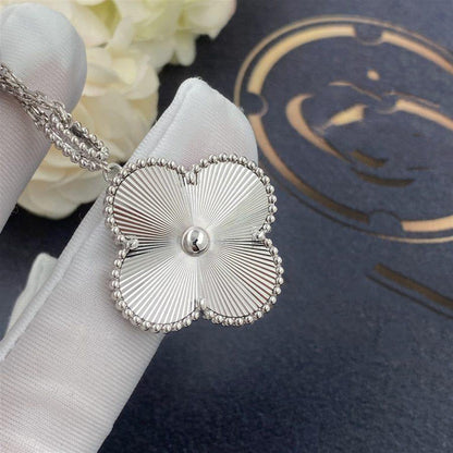 [NOBLE AURA]CLOVER 25MM SILVER BIG CLOVER NECKLACE