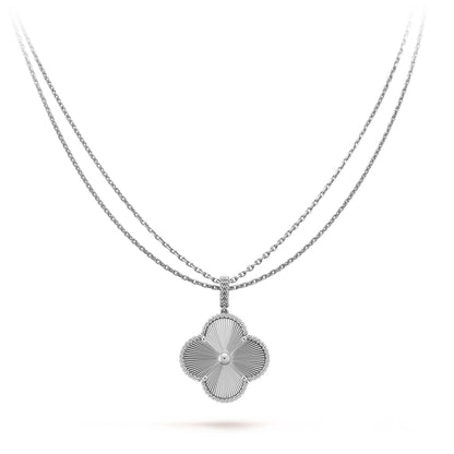 [NOBLE AURA]CLOVER 25MM SILVER BIG CLOVER NECKLACE