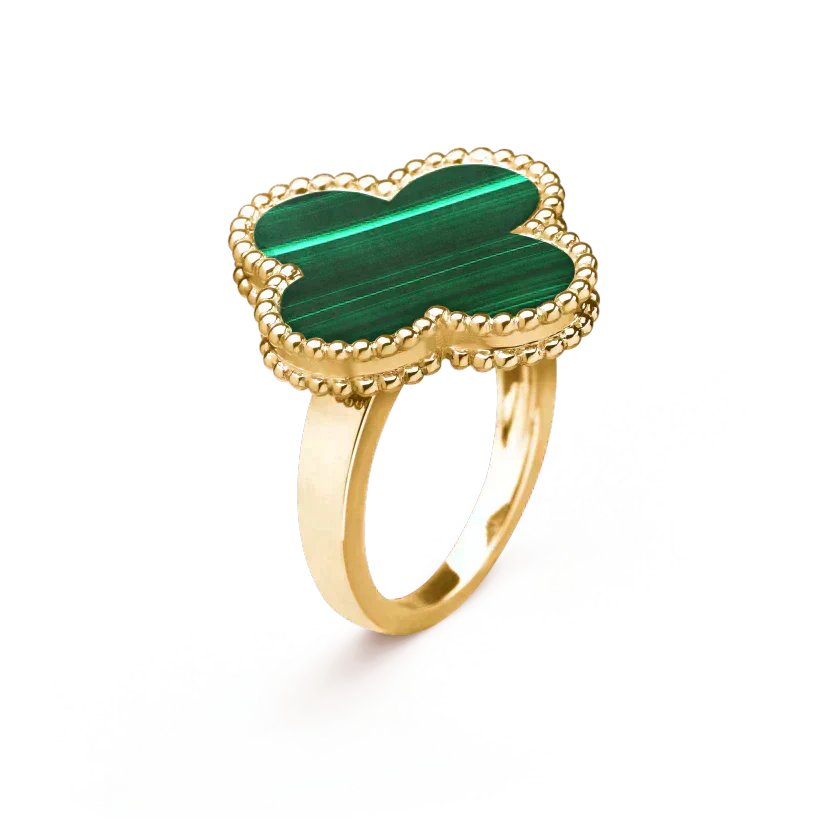 [NOBLE AURA]CLOVER MALACHITE RING