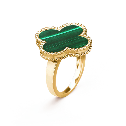[NOBLE AURA]CLOVER MALACHITE RING