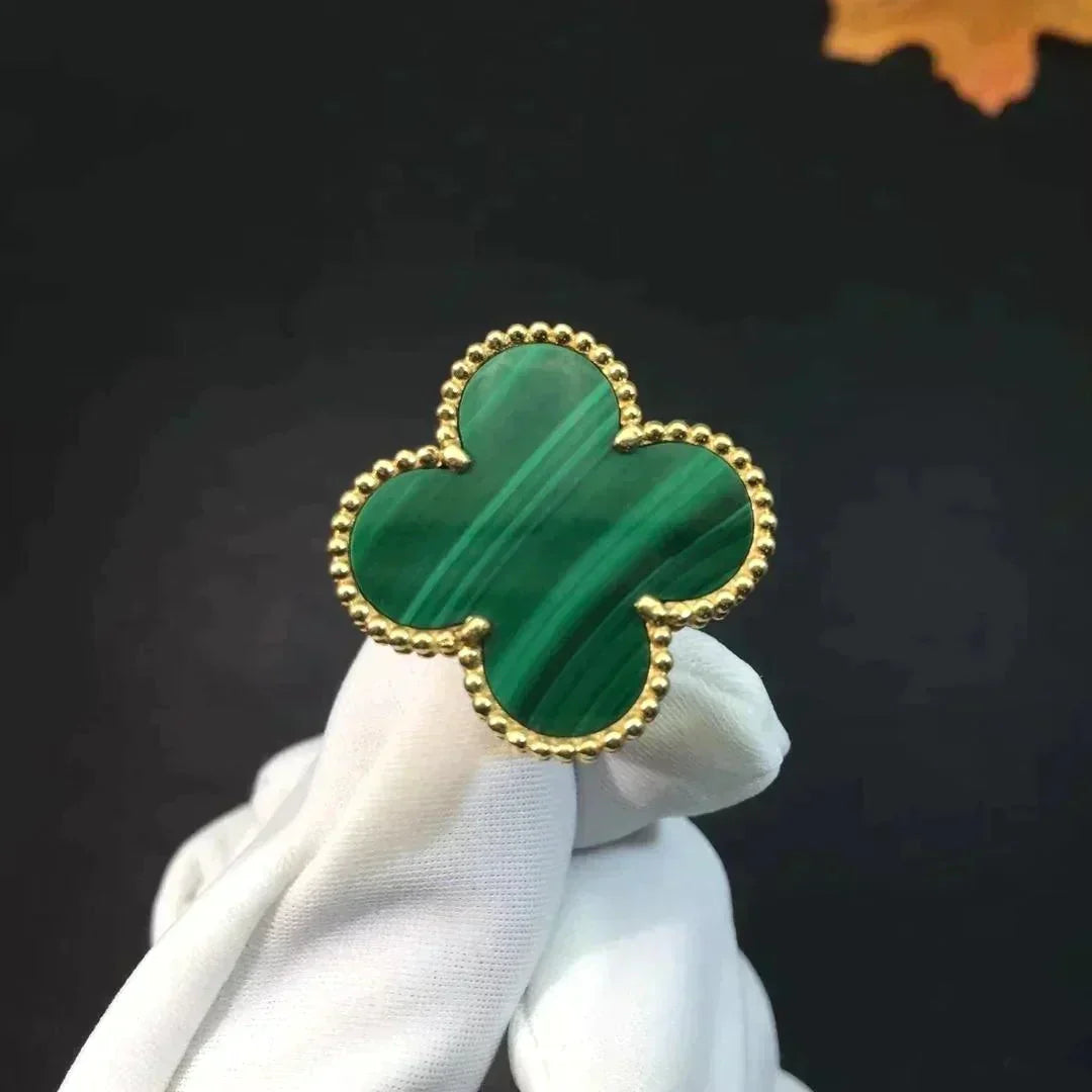 [NOBLE AURA]CLOVER MALACHITE RING