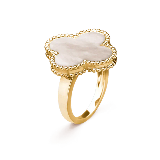 [NOBLE AURA]CLOVER WHITE MOP RING