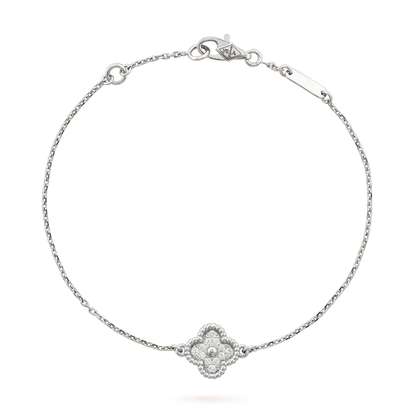 [NOBLE AURA]CLOVER  SINGLE FLOWER BRACELET SILVER