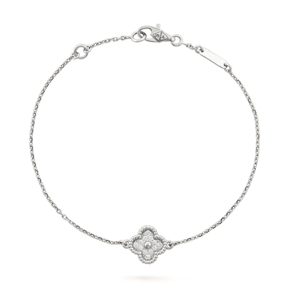 [NOBLE AURA]CLOVER  SINGLE FLOWER BRACELET SILVER