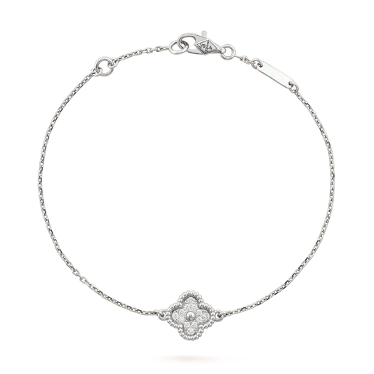 [NOBLE AURA]CLOVER  SINGLE FLOWER BRACELET SILVER