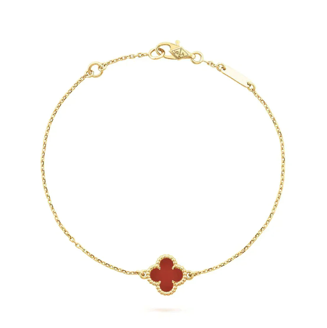 [NOBLE AURA]CLOVER  CARNELIAN SINGLE FLOWER BRACELET