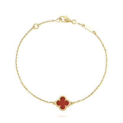 [NOBLE AURA]CLOVER  CARNELIAN SINGLE FLOWER BRACELET