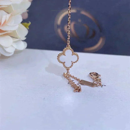 [NOBLE AURA] Clover White Mother-of-Pearl & JUSTE Bracelet Stack Set