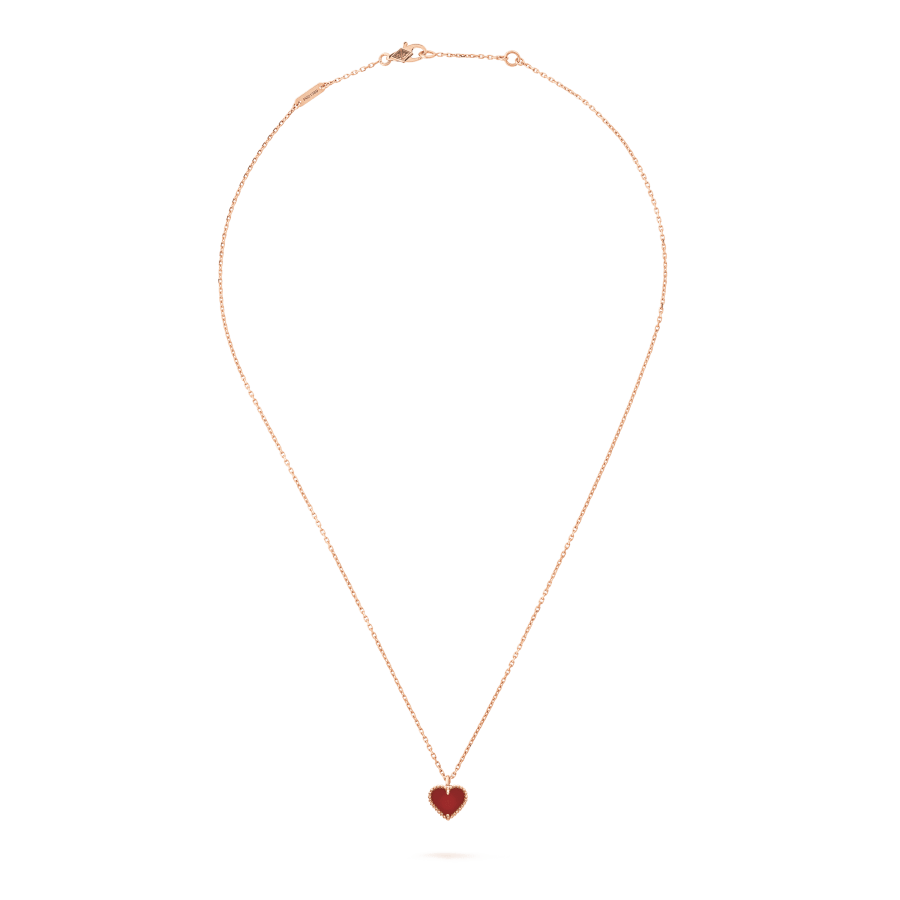 [NOBLE AURA]SWEET CLOVER CARNELIAN HEART NECKLACE
