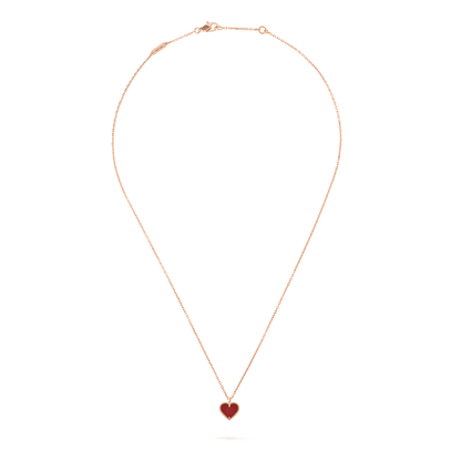 [NOBLE AURA]SWEET CLOVER CARNELIAN HEART NECKLACE