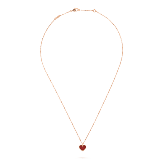 [NOBLE AURA]SWEET CLOVER CARNELIAN HEART NECKLACE
