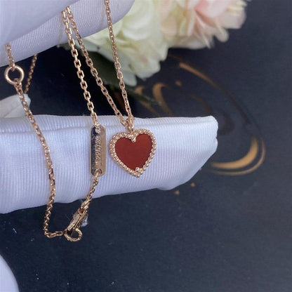 [NOBLE AURA]SWEET CLOVER CARNELIAN HEART NECKLACE