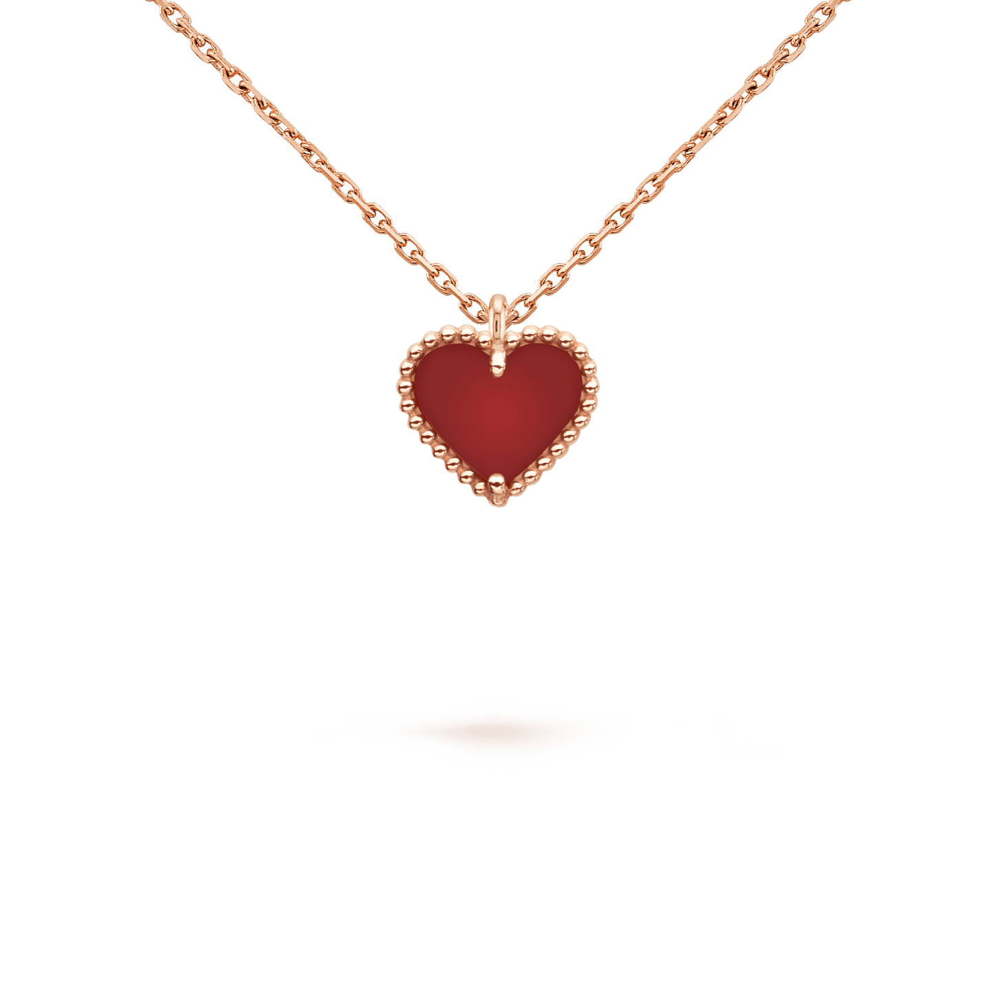 [NOBLE AURA]SWEET CLOVER CARNELIAN HEART NECKLACE