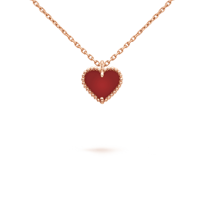 [NOBLE AURA]SWEET CLOVER CARNELIAN HEART NECKLACE