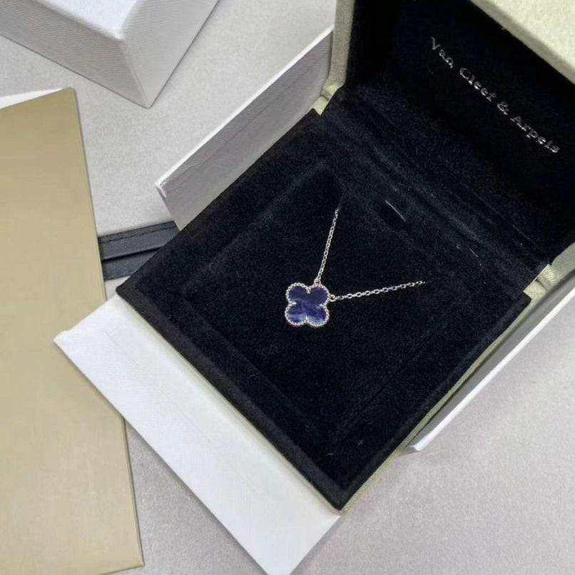 [NOBLE AURA]CLOVER 15MM PIETERSITE NECKLACE SILVER